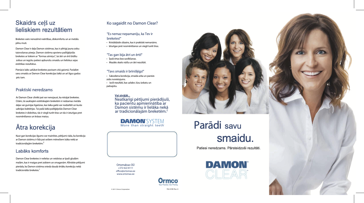 Damon Clear brochure in Latvian.