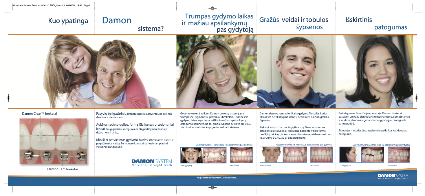 Damon System brochure in Lithuanian.