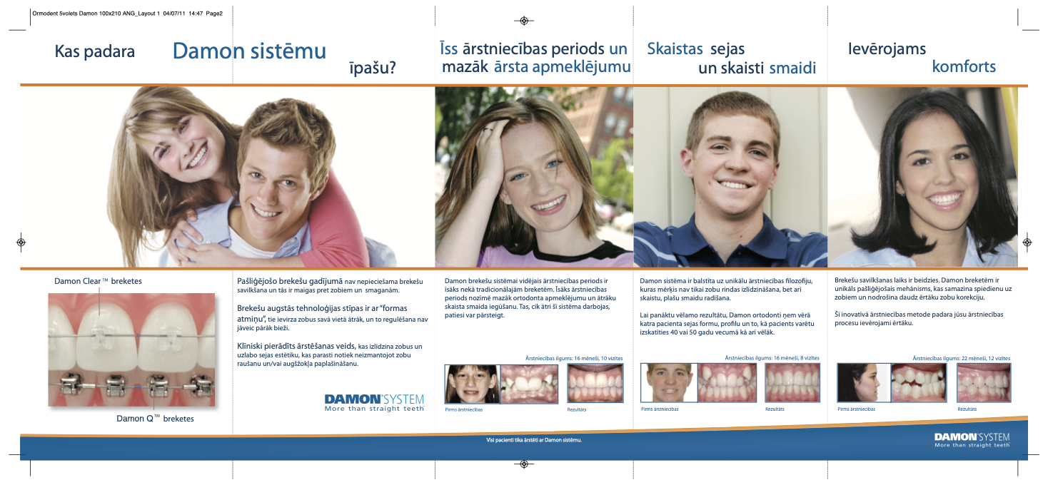 Damon System brochure in Latvian.
